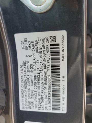 2022 HONDA CIVIC SPOR - 2HGFE2F5XNH536369