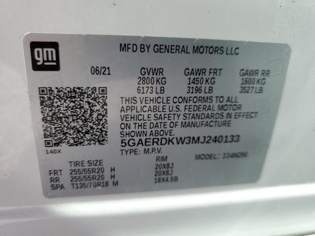 2021 BUICK ENCLAVE AV - 5GAERDKW3MJ240133