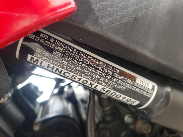 2020 HONDA CBR300 R MLHNC510XL5600196