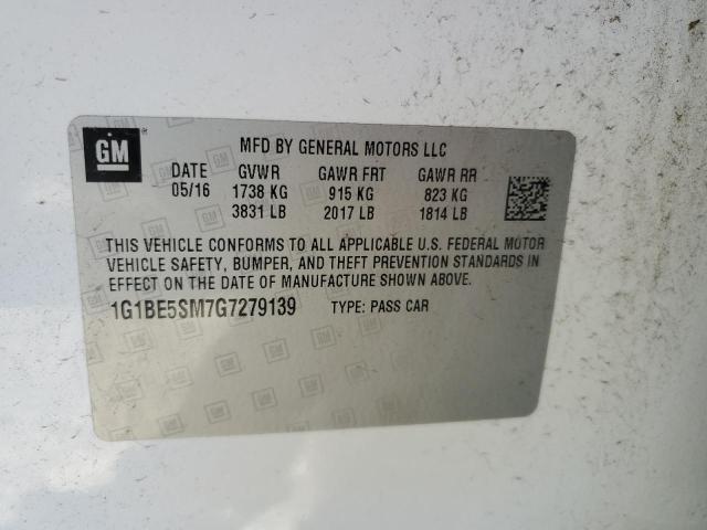 2016 CHEVROLET CRUZE LT - 1G1BE5SM7G7279139