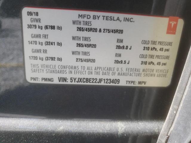 2018 TESLA MODEL X - 5YJXCBE22JF123409
