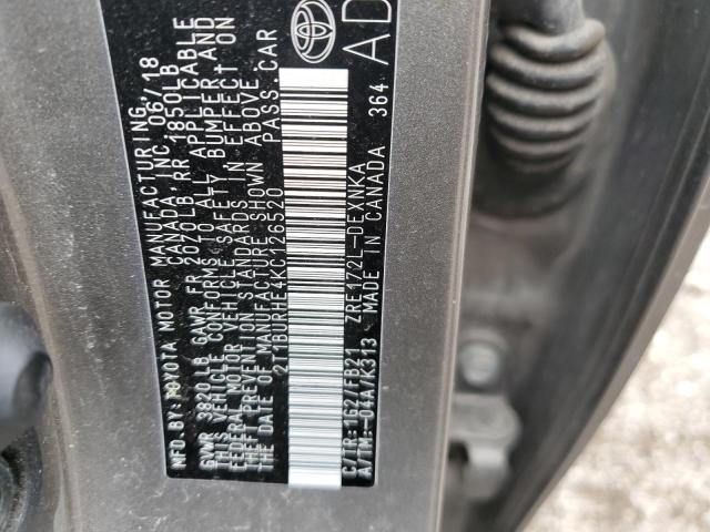 2019 TOYOTA COROLLA L - 2T1BURHE4KC126520