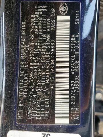 2021 TOYOTA CAMRY SE - 4T1G11AK3MU526683