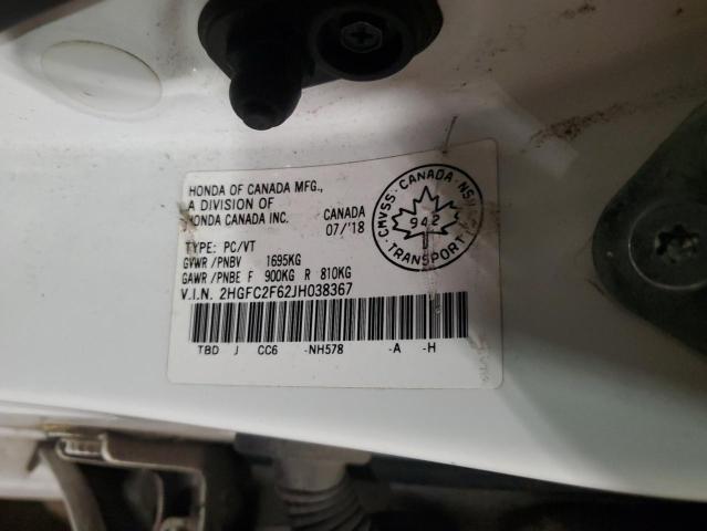 2018 HONDA CIVIC 2HGFC2F62JH038367