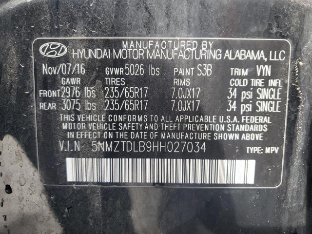 2017 HYUNDAI SANTA FE S - 5NMZTDLB9HH027034