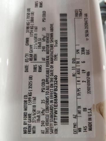 2021 FORD F150 SUPER - 1FTFW1E88MFB23240