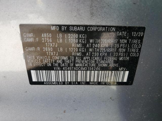 2021 SUBARU OUTBACK PR - 4S4BTADC6M3156246
