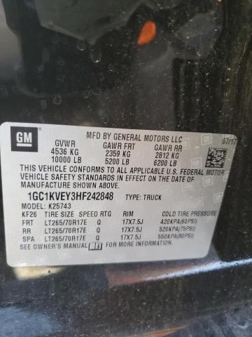 2017 CHEVROLET SILVERADO - 1GC1KVEY3HF242848