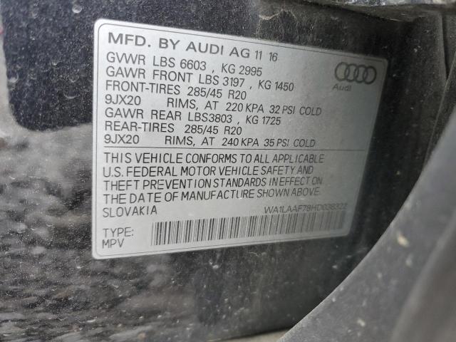 2017 AUDI Q7 PREMIUM - WA1LAAF78HD038322