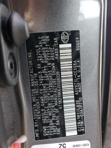 2018 TOYOTA CAMRY HYBR - 4T1B21HK6JU508235