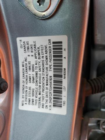 2018 HONDA CIVIC EX - 2HGFC2F73JH547828