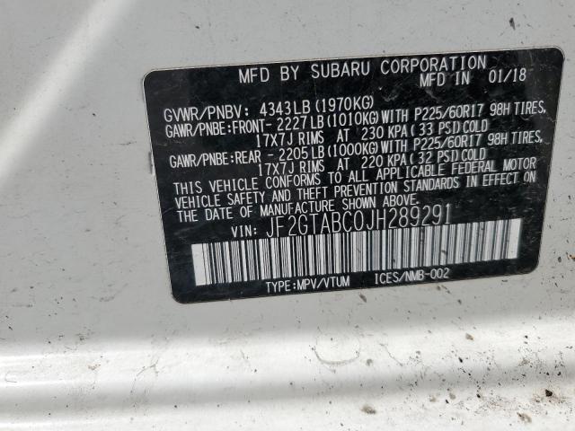 2018 SUBARU CROSSTREK - JF2GTABC0JH289291