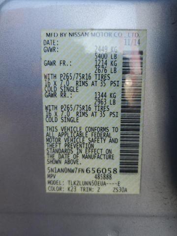 2015 NISSAN XTERRA X 5N1AN0NW7FN656058