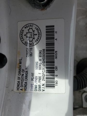 2016 HONDA CIVIC LX - 2HGFC2E51GH030598