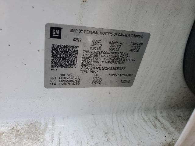 2019 CHEVROLET SILVERADO - 2GC2KREG1K1168377