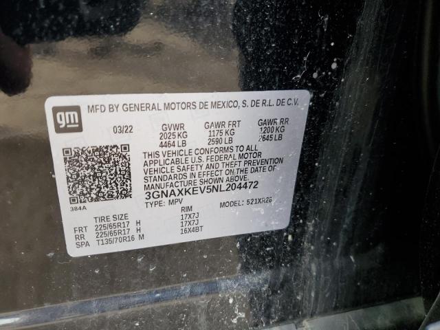 2022 CHEVROLET EQUINOX LT - 3GNAXKEV5NL204472