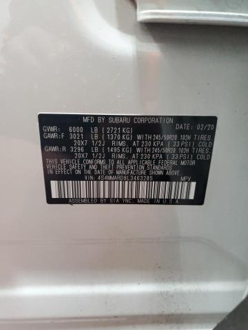 2020 SUBARU ASCENT TOU 4S4WMARD8L3463285