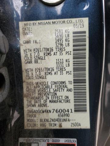 2019 NISSAN FRONTIER S 1N6AD0CW4KN760041