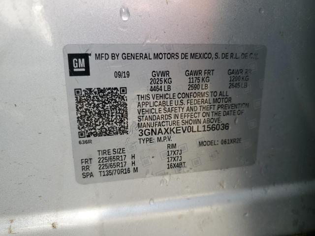 2020 CHEVROLET EQUINOX LT - 3GNAXKEV0LL156036