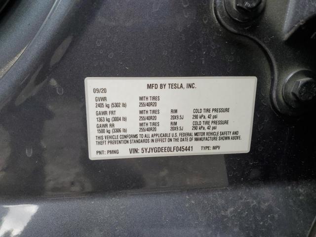 2020 TESLA MODEL Y - 5YJYGDEE0LF045441