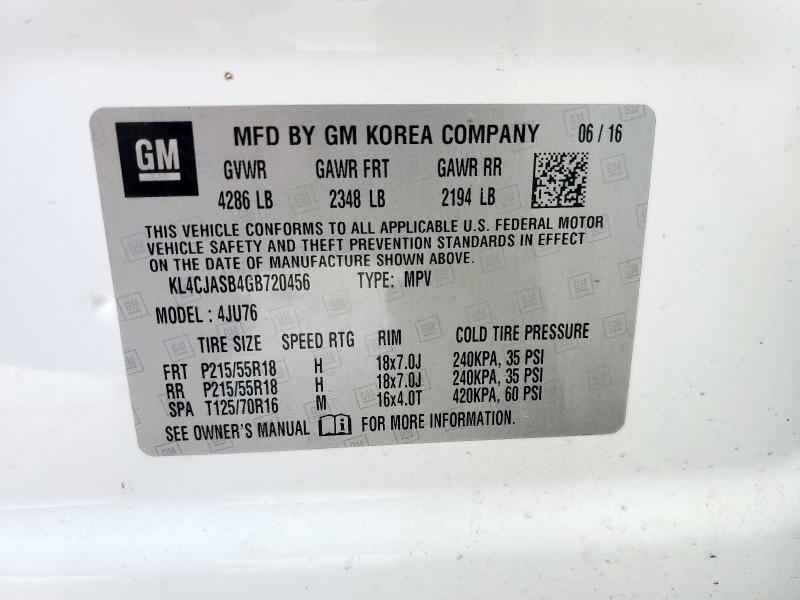 2016 BUICK ENCORE - KL4CJASB4GB720456