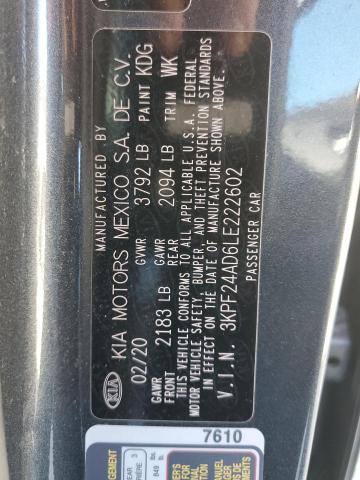 2020 KIA FORTE FE - 3KPF24AD6LE222602