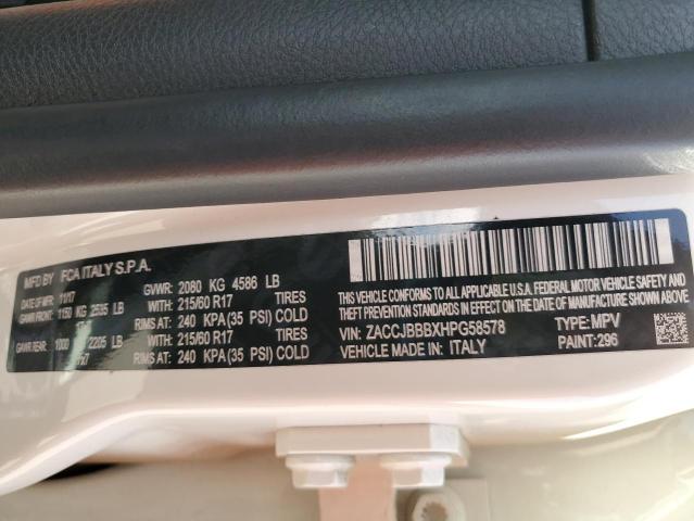 2017 JEEP RENEGADE L ZACCJBBBXHPG58578