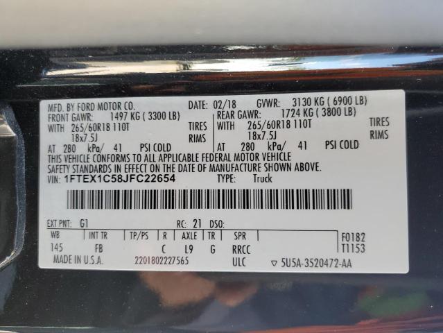 2018 FORD F150 SUPER - 1FTEX1C58JFC22654