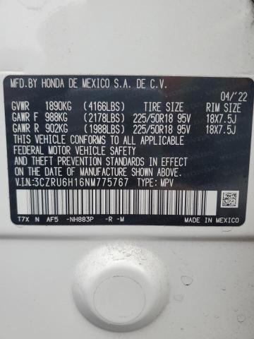 2022 HONDA HR-V SPORT 3CZRU6H16NM775767
