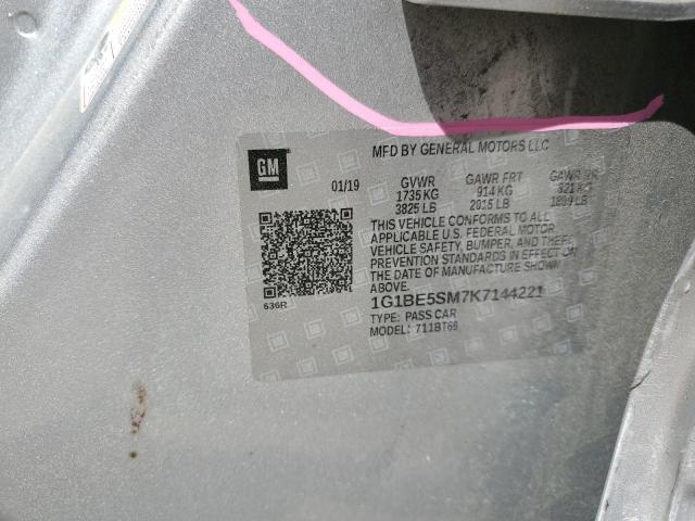 2019 CHEVROLET CRUZE LT - 1G1BE5SM7K7144221