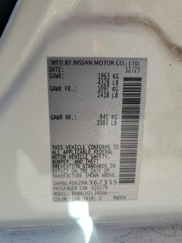 2024 NISSAN ALTIMA SV 1N4BL4DV2RN367355