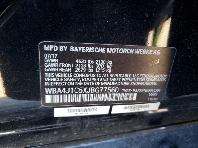 2018 BMW 430I GRAN WBA4J1C5XJBG77560