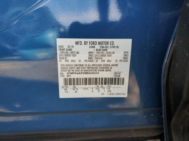 2021 FORD EDGE ST - 2FMPK4AP2MBA36333