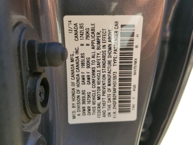 2015 HONDA CIVIC HF 2HGFB2F64FH515973