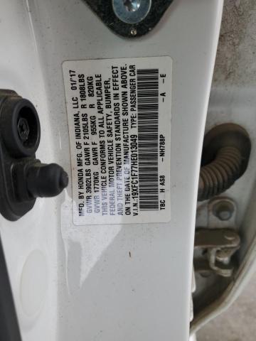 2017 HONDA CIVIC EXL - 19XFC1F77HE013049