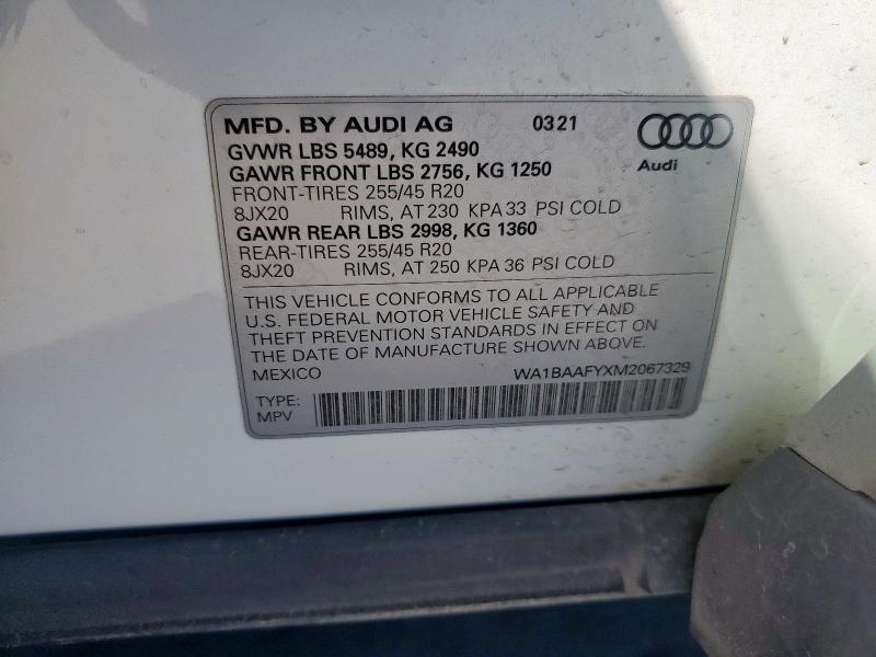 2021 AUDI Q5 PREMIUM - WA1BAAFYXM2067329