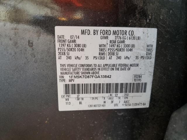 2015 FORD EXPLORER X - 1FM5K7D87FGA33842