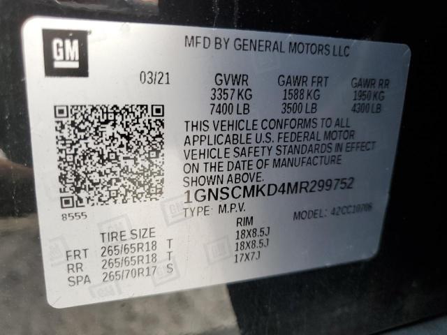 2021 CHEVROLET TAHOE C150 - 1GNSCMKD4MR299752