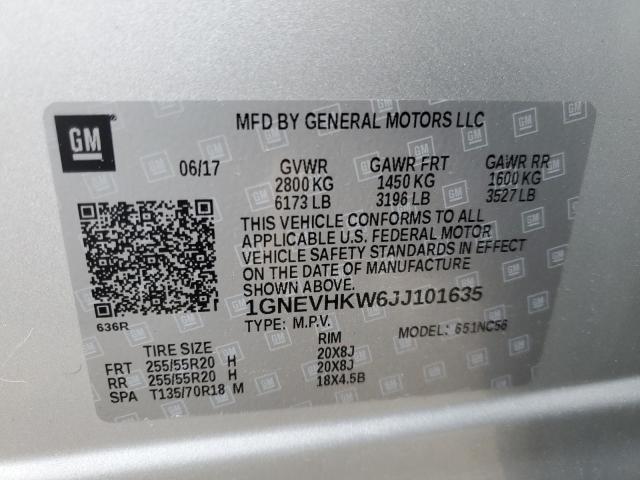 2018 CHEVROLET TRAVERSE L - 1GNEVHKW6JJ101635