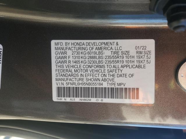 2022 HONDA ODYSSEY EL - 5FNRL6H95NB055184
