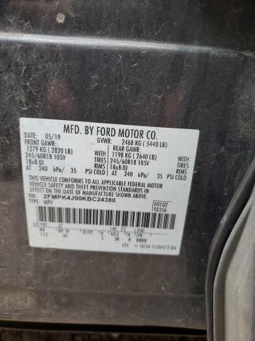 2019 FORD EDGE SEL 2FMPK4J90KBC24380