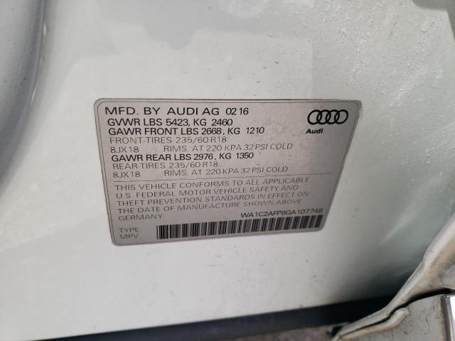2016 AUDI Q5 PREMIUM - WA1C2AFP8GA107748