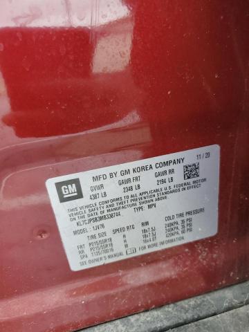 2021 CHEVROLET TRAX 1LT - KL7CJPSB3MB338744