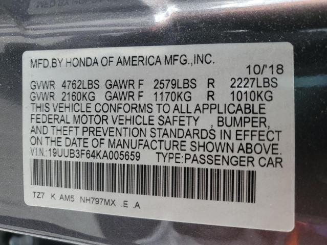 2019 ACURA TLX TECHNO - 19UUB3F64KA005659