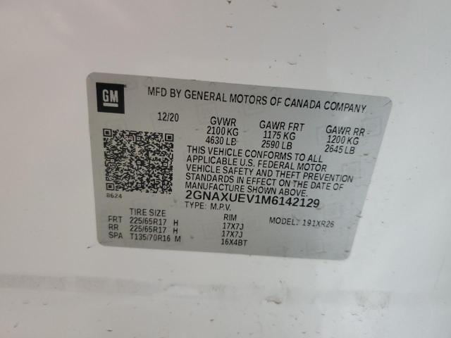 2021 CHEVROLET EQUINOX LT - 2GNAXUEV1M6142129