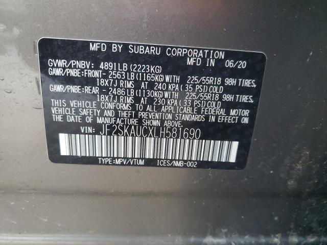 2020 SUBARU FORESTER L - JF2SKAUCXLH581690