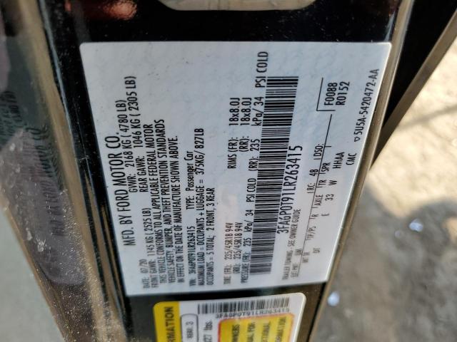2020 FORD FUSION SE - 3FA6P0T91LR263415