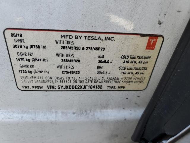 2018 TESLA MODEL X - 5YJXCDE2XJF104182