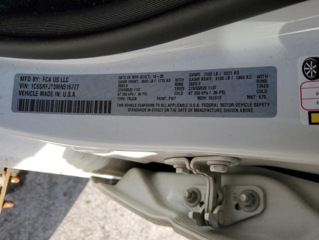 2021 RAM 1500 LARAM - 1C6SRFJT8MN516777