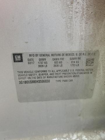 2017 CHEVROLET CRUZE LT - 3G1BE6SM6HS586830
